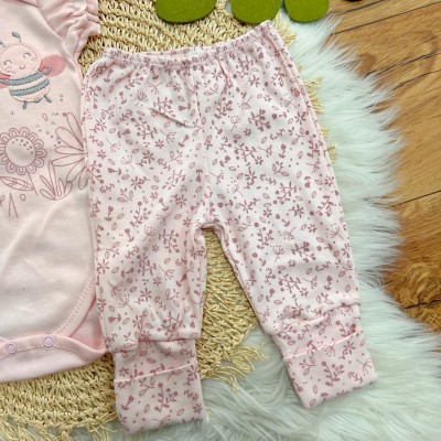 CONJ. DE MALHA 3 PEÇAS - Abelha Fofa com Tule - Rose